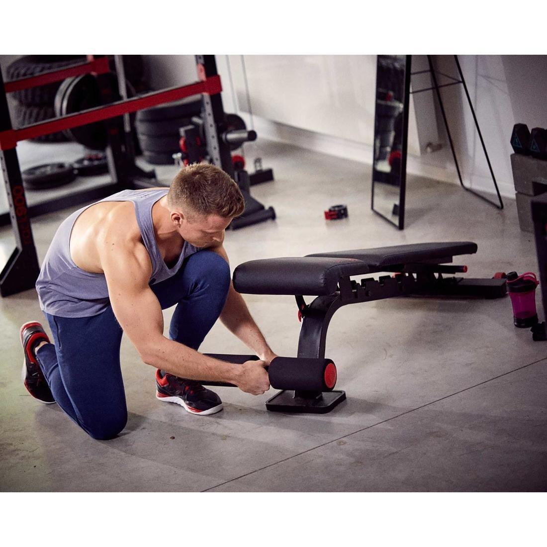 DEFAULT Reinforced Flat/Inclined Weights Bench, No Color, large image number 6