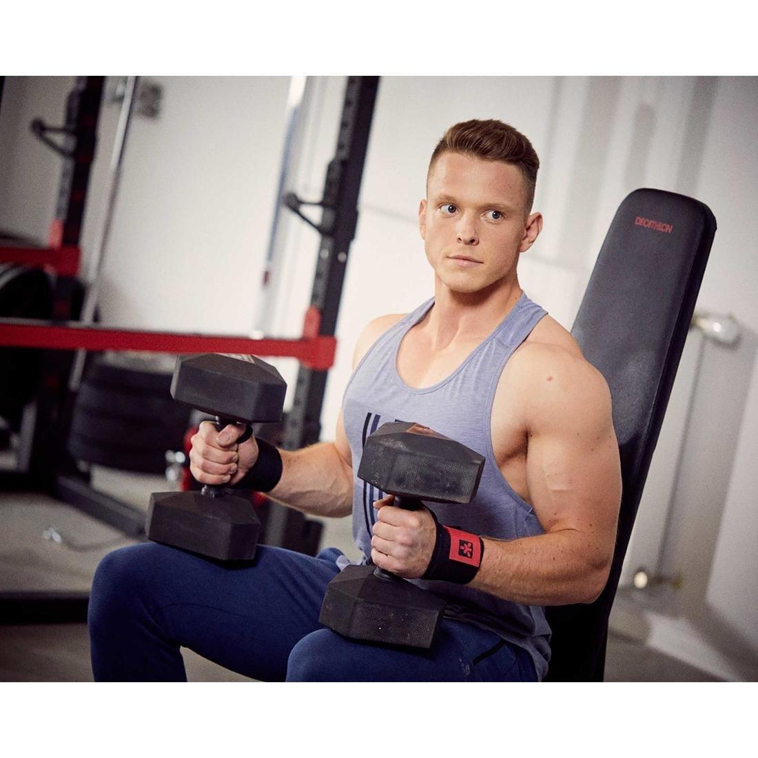 DEFAULT Reinforced Flat/Inclined Weights Bench, No Color, large image number 7