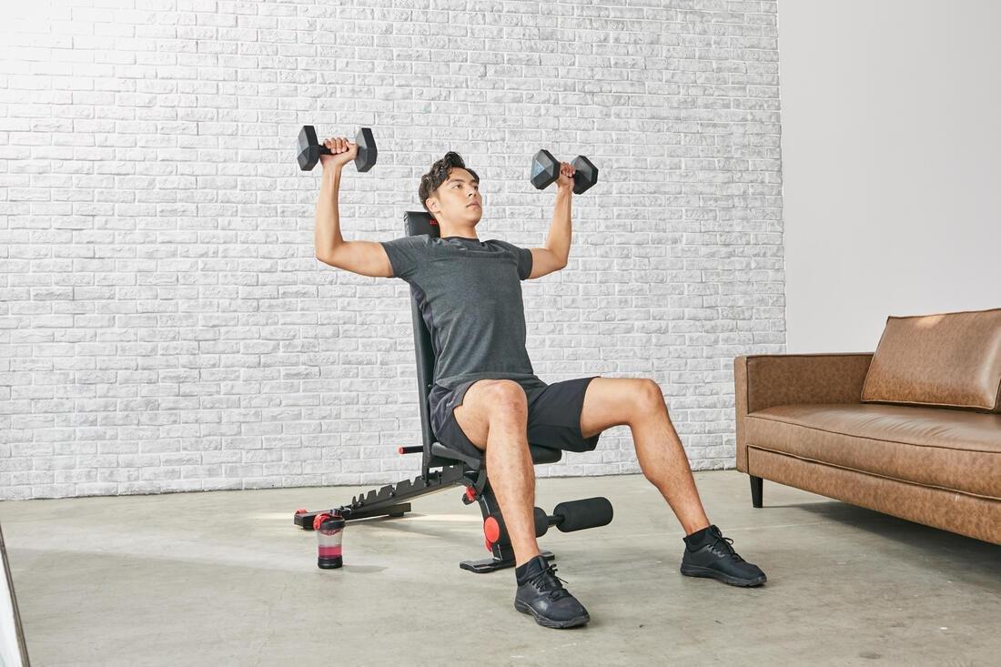 DEFAULT Reinforced Flat/Inclined Weights Bench, No Color, large image number 13