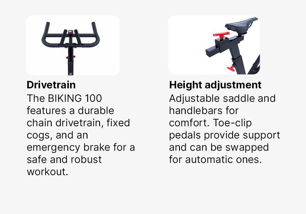 Basic Exercise Bike 100, Black, No Color, large image number 11