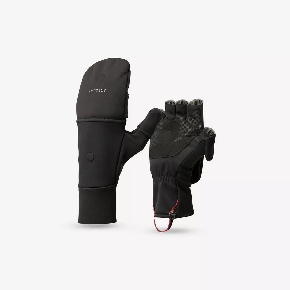 BLACK Adult Warm and Windproof Glove-Mittens - Black, No Color, large image number 0