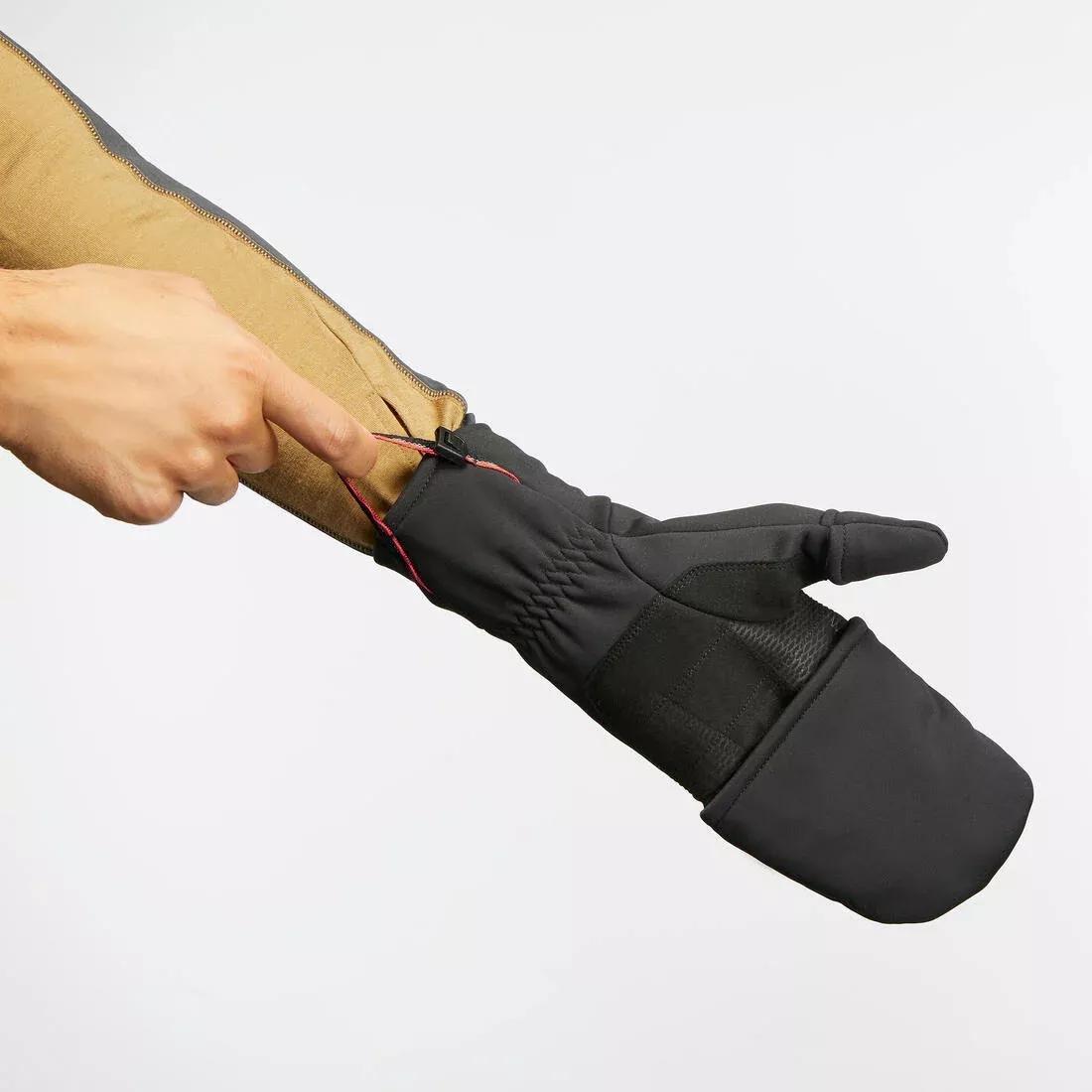 BLACK Adult Warm and Windproof Glove-Mittens - Black, No Color, large image number 3
