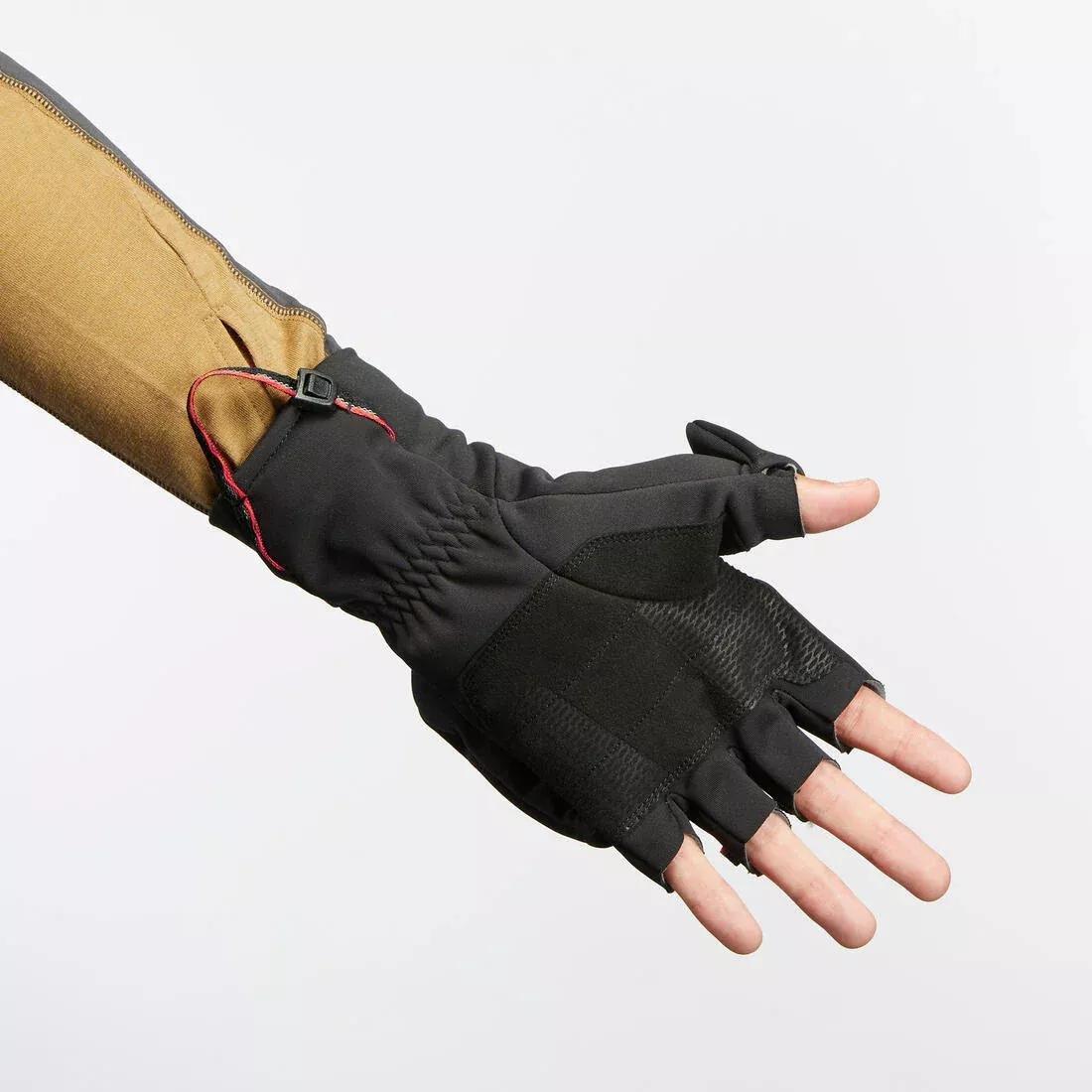 BLACK Adult Warm and Windproof Glove-Mittens - Black, No Color, large image number 4