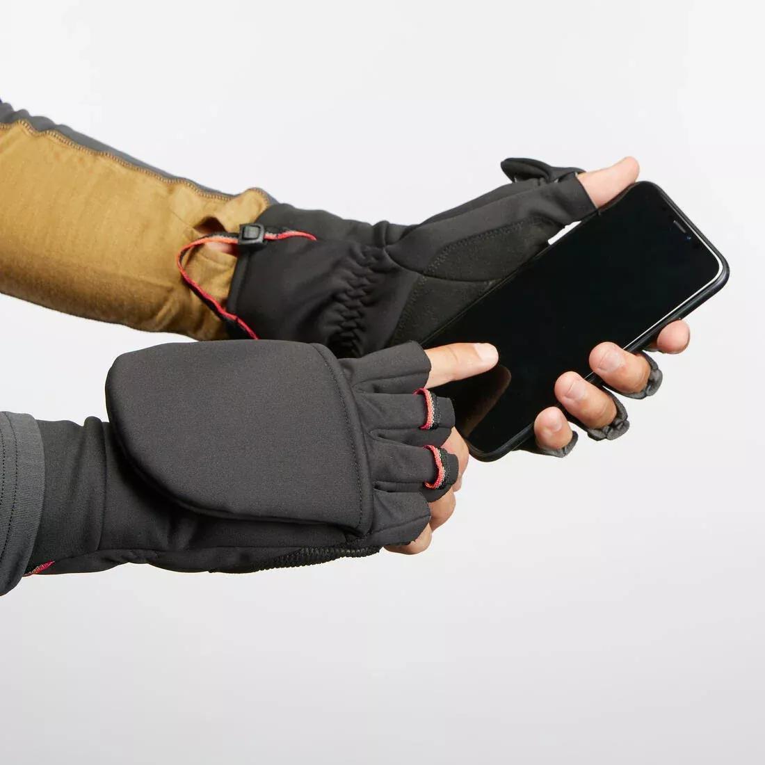 BLACK Adult Warm and Windproof Glove-Mittens - Black, No Color, large image number 5