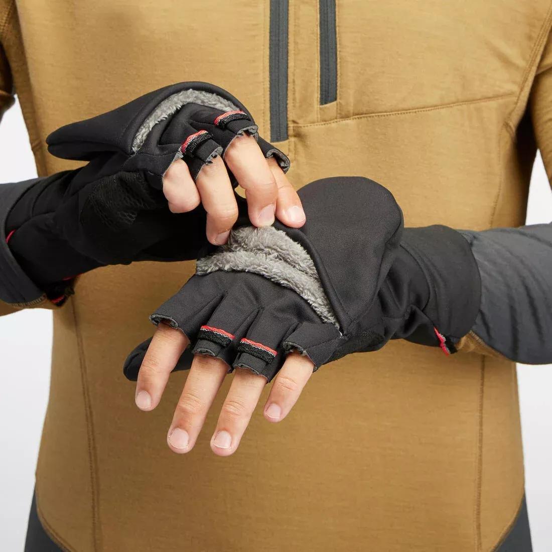 BLACK Adult Warm and Windproof Glove-Mittens - Black, No Color, large image number 8