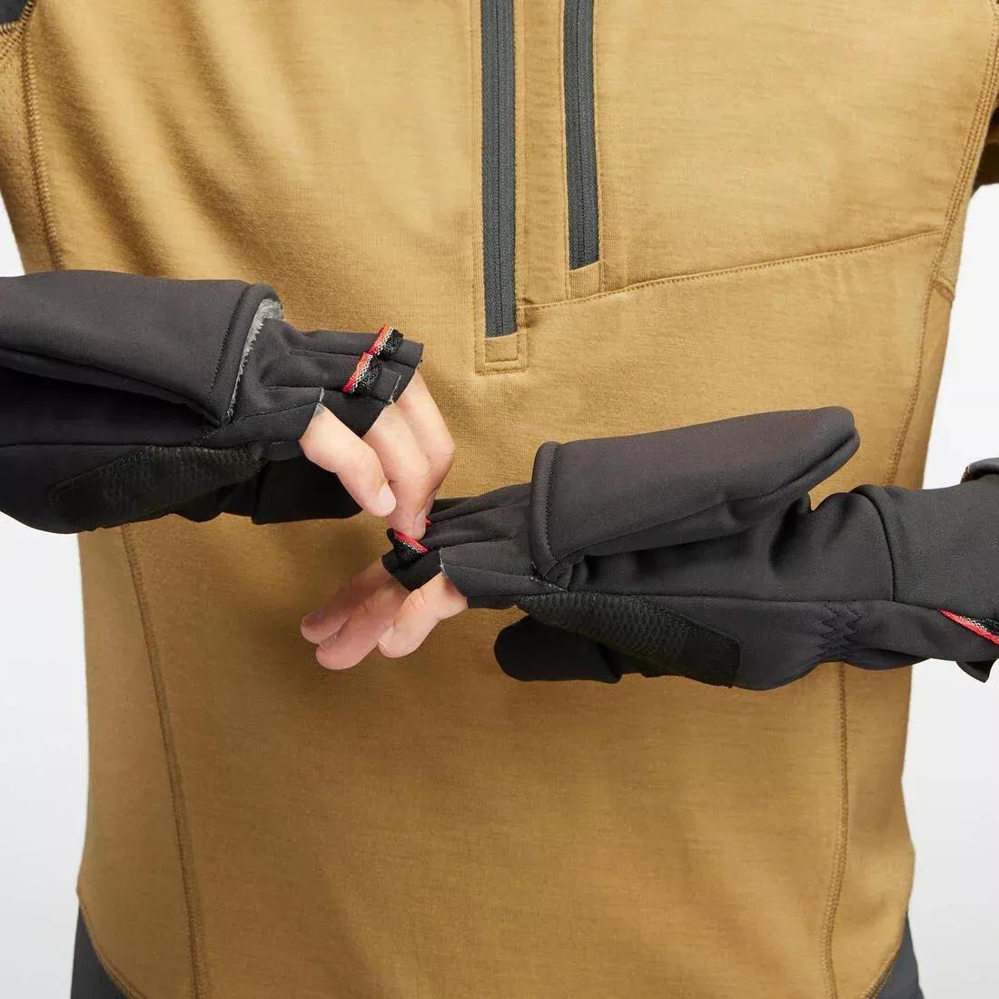 BLACK Adult Warm and Windproof Glove-Mittens - Black, No Color, large image number 9