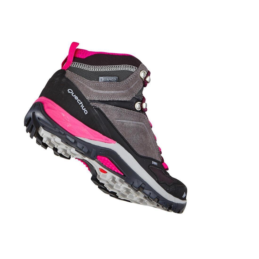 Women Waterproof Mountain Walking Boots - Mh500 Mid, Grey, , large image number 2
