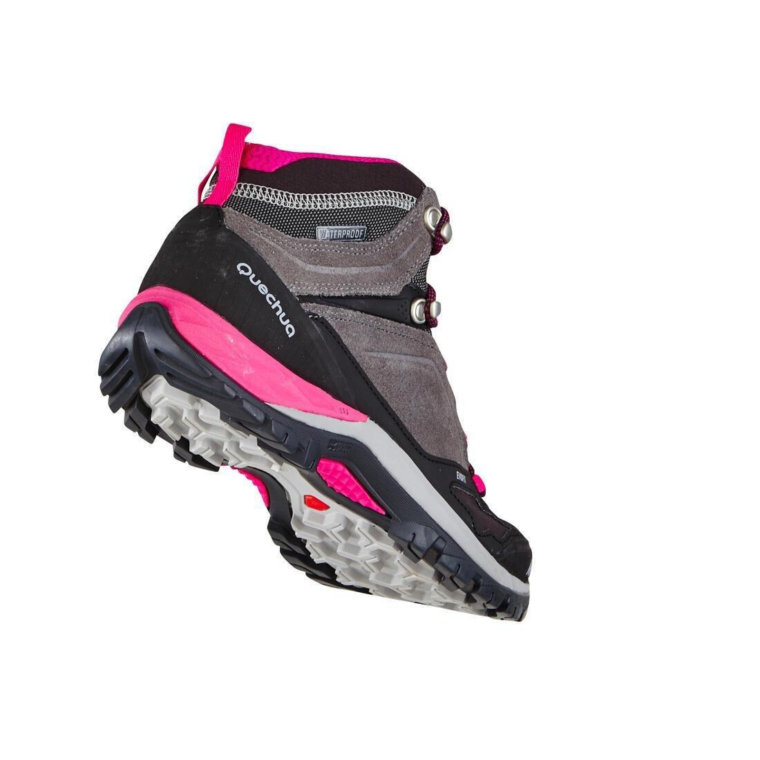 Women Waterproof Mountain Walking Boots - Mh500 Mid, Grey, , large image number 3