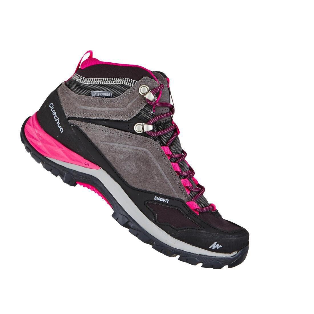 Women Waterproof Mountain Walking Boots - Mh500 Mid, Grey, , large image number 5