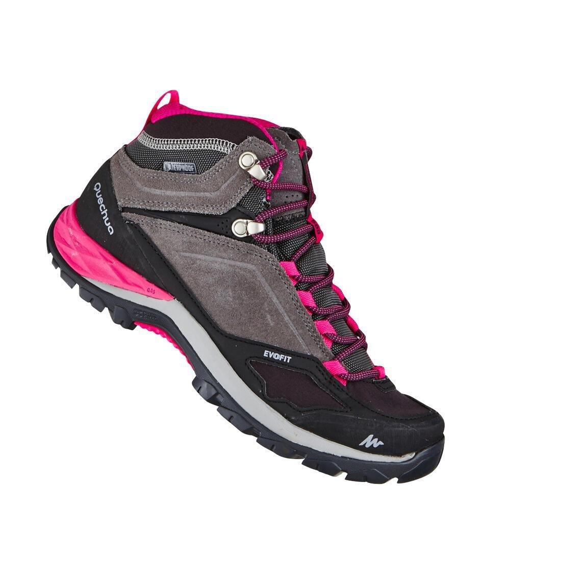 Women Waterproof Mountain Walking Boots - Mh500 Mid, Grey, , large image number 9