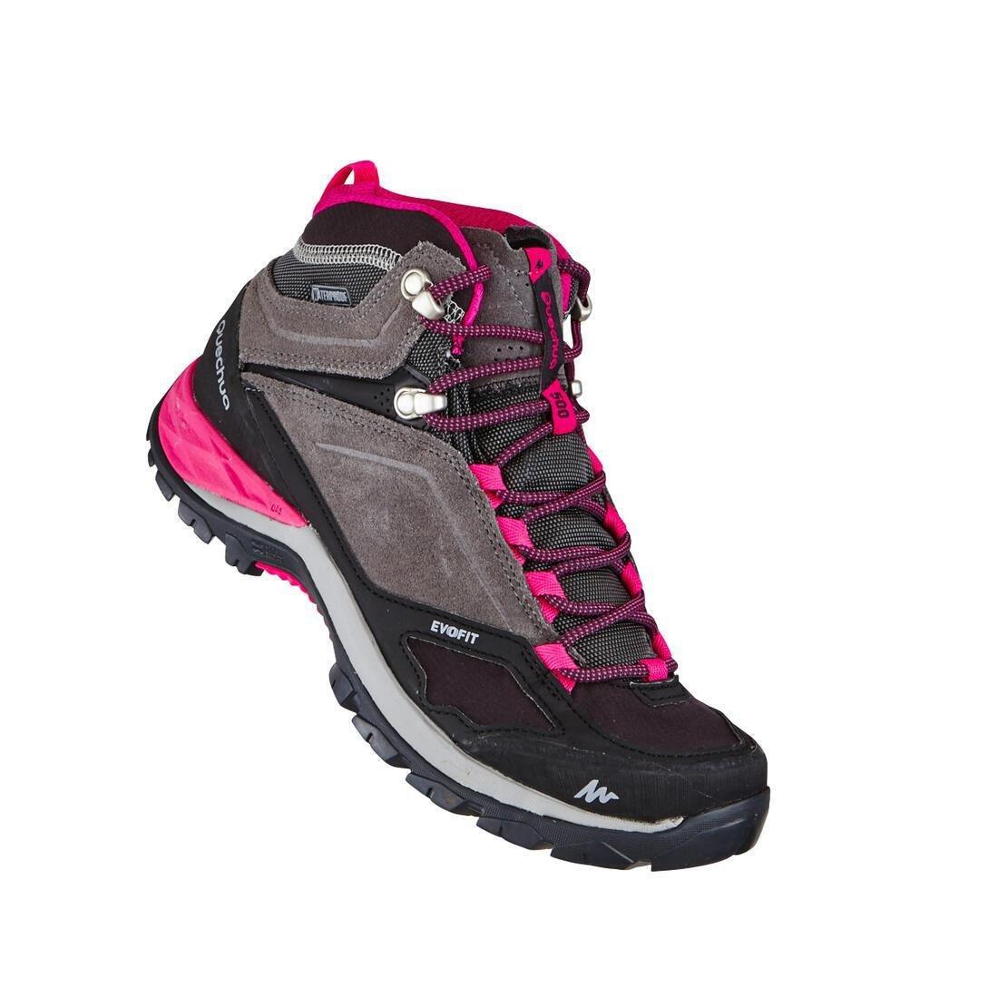 Women Waterproof Mountain Walking Boots - Mh500 Mid, Grey, , large image number 10