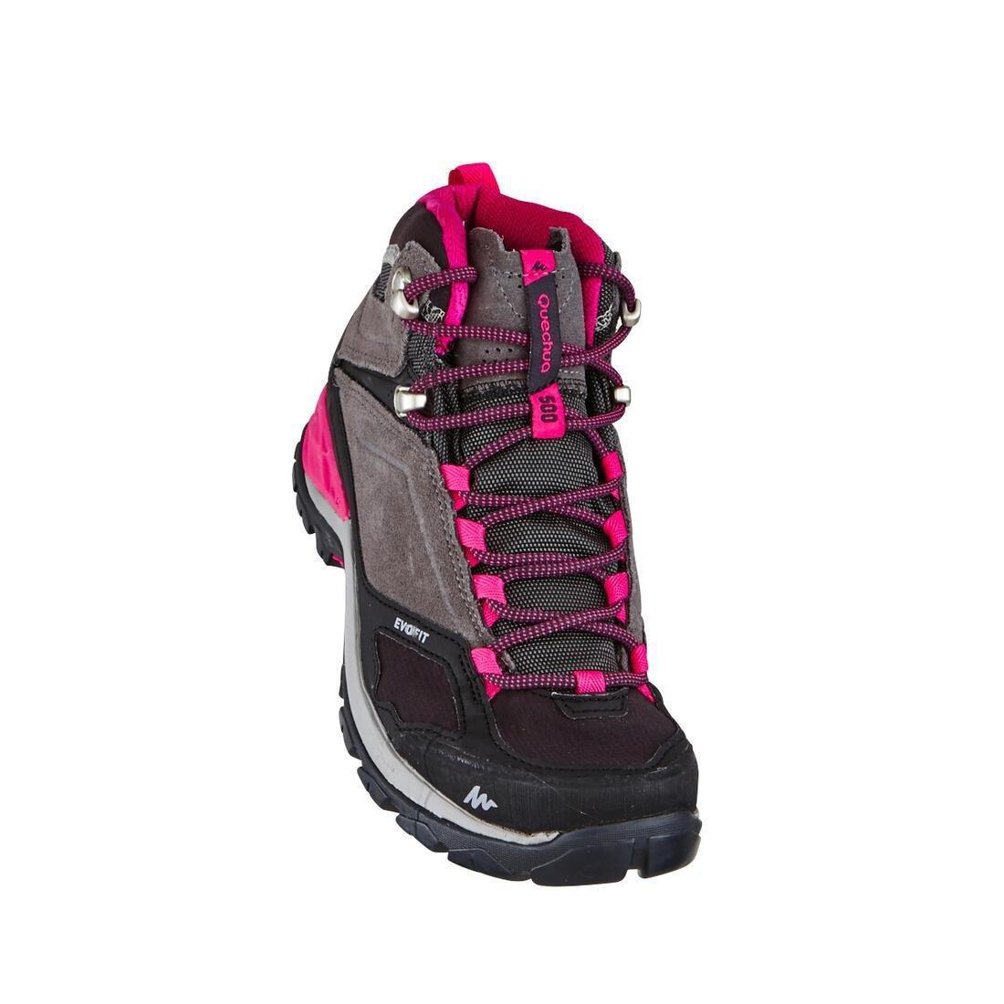 Women Waterproof Mountain Walking Boots - Mh500 Mid, Grey, , large image number 12