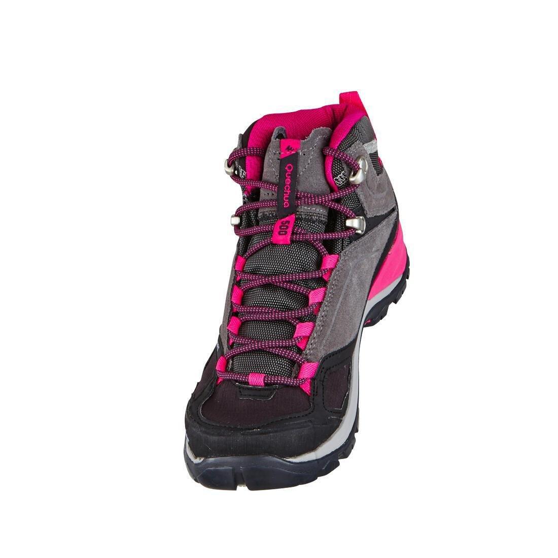 Women Waterproof Mountain Walking Boots - Mh500 Mid, Grey, , large image number 14