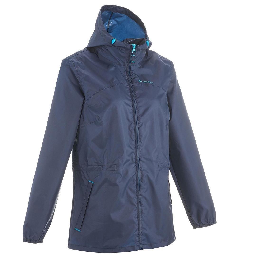 Womens Raincut Zip Waterproof Nature Hiking Jacket, Navy, , large image number 0