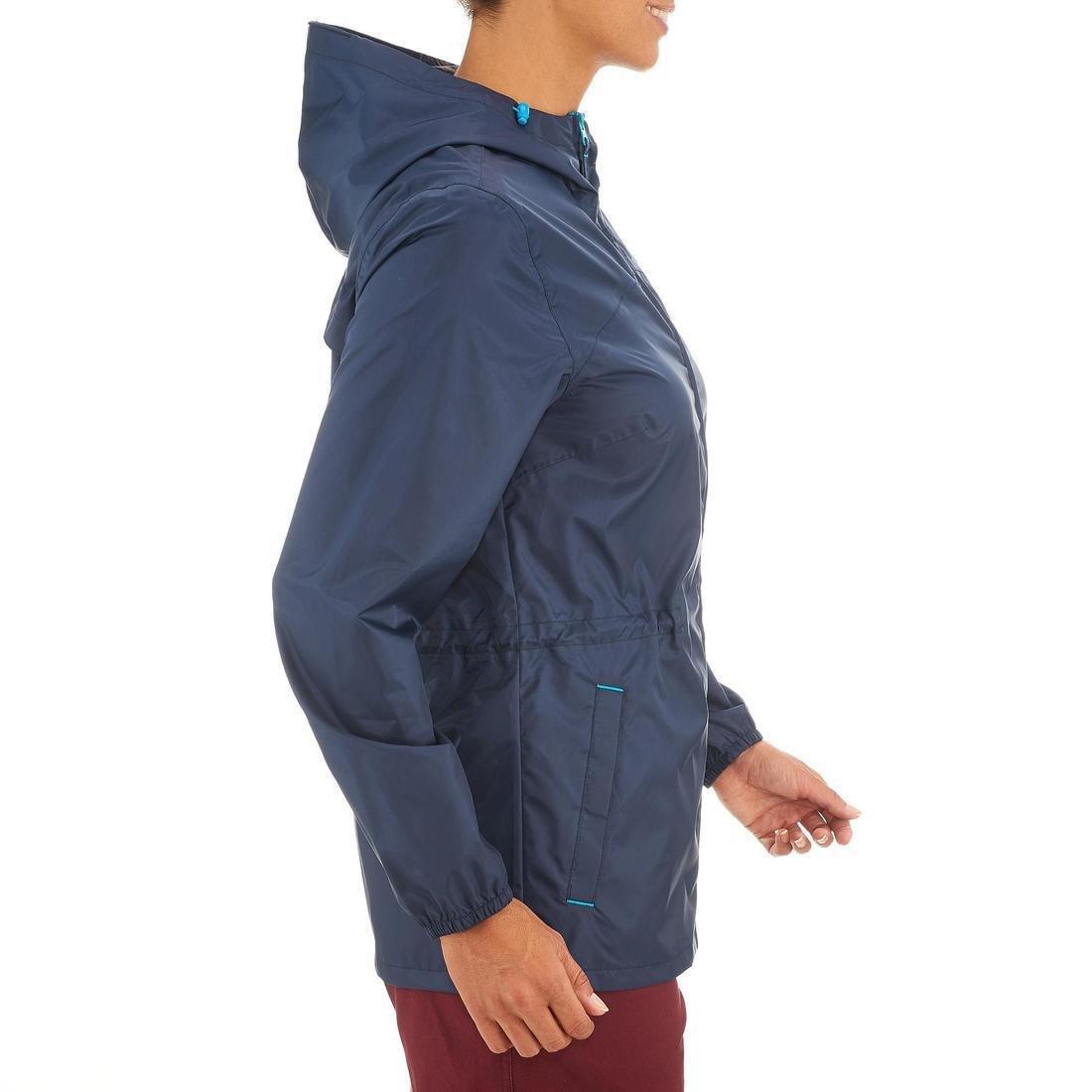 Womens Raincut Zip Waterproof Nature Hiking Jacket, Navy, , large image number 2