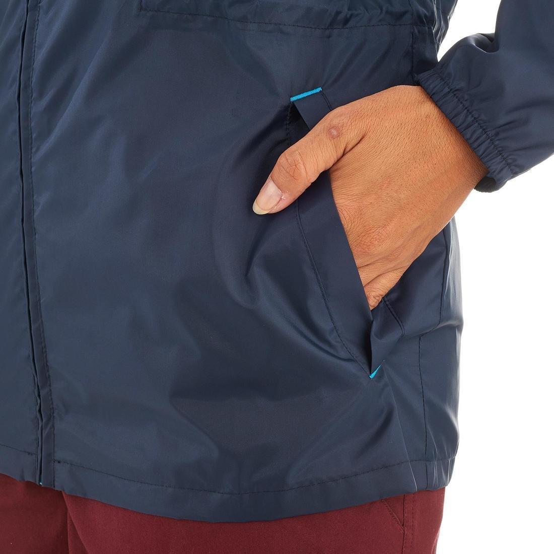 Womens Raincut Zip Waterproof Nature Hiking Jacket, Navy, , large image number 6