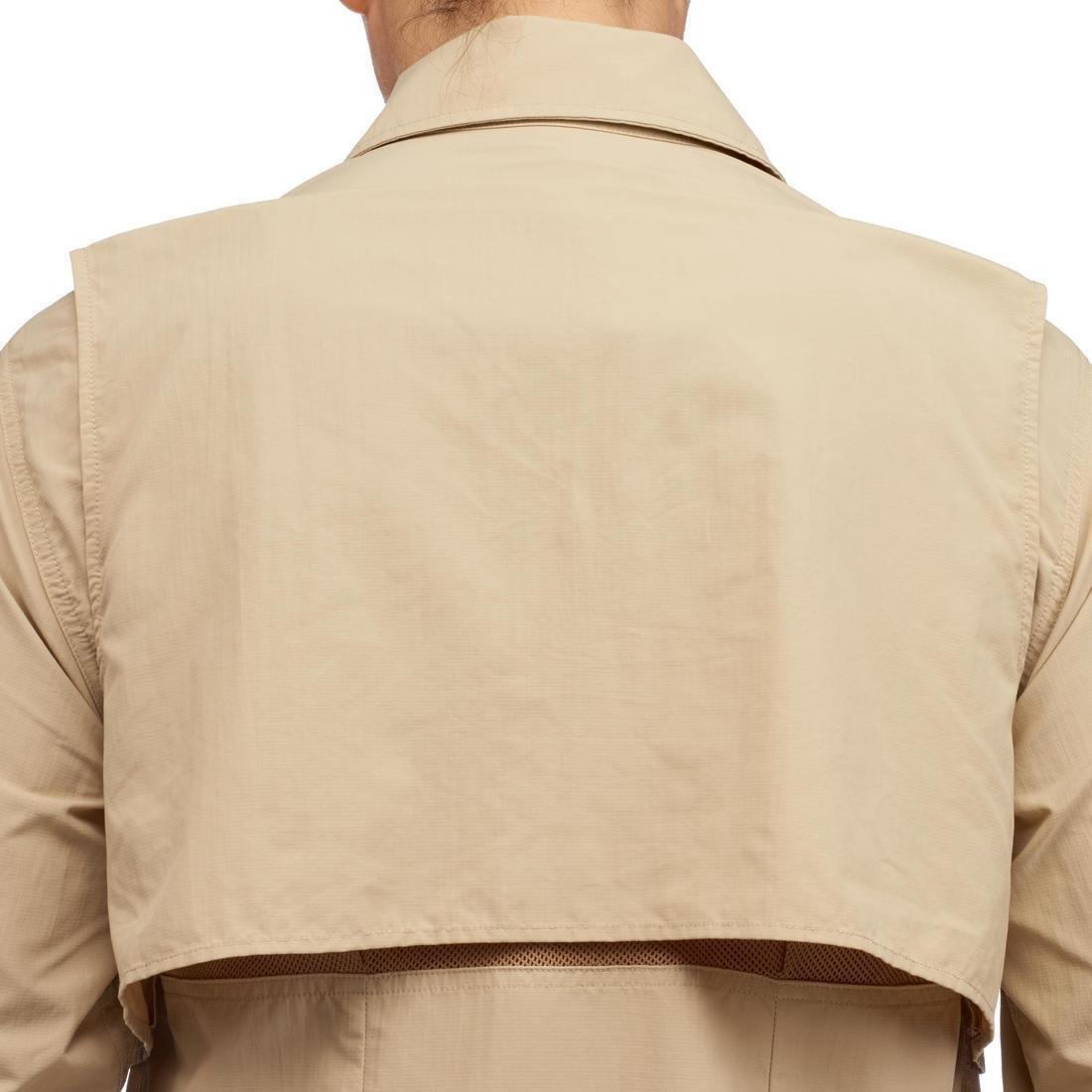 Womens Desert 500 Long-Sleeved Trekking Shirt, Beige, , large image number 9