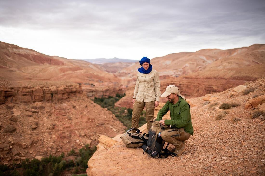 FORCLAZ - Womens Desert 500 Long-Sleeved Trekking Shirt, Beige