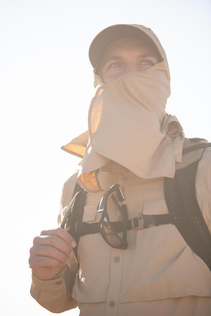 Men Long Sleeved Anti-UV Desert Trekking Shirt - Desert 500, Beige, No Color, large image number 14