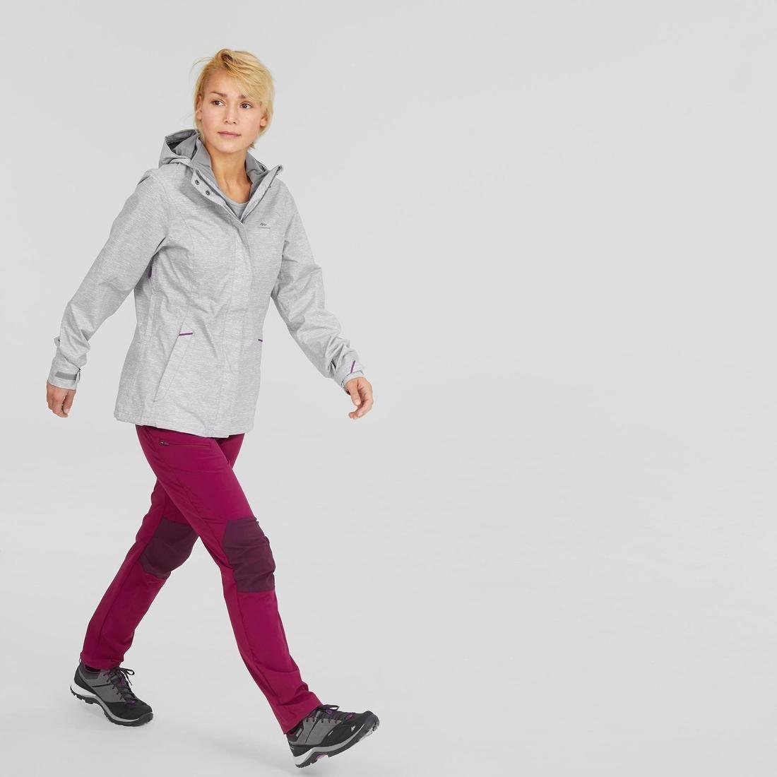 Womens Waterproof Mountain Walking Jacket Mh100, Grey, No Color, large image number 2
