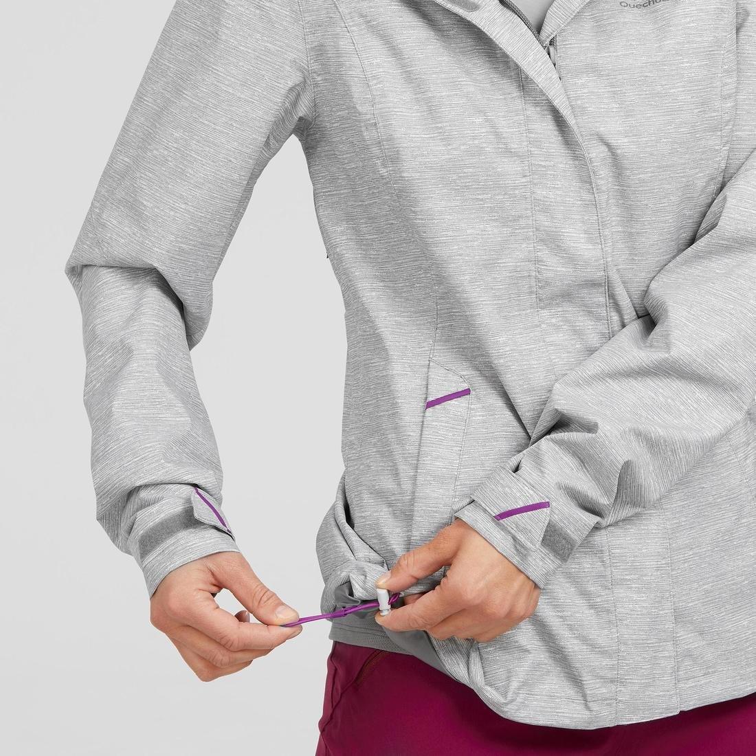 Womens Waterproof Mountain Walking Jacket Mh100, Grey, No Color, large image number 4