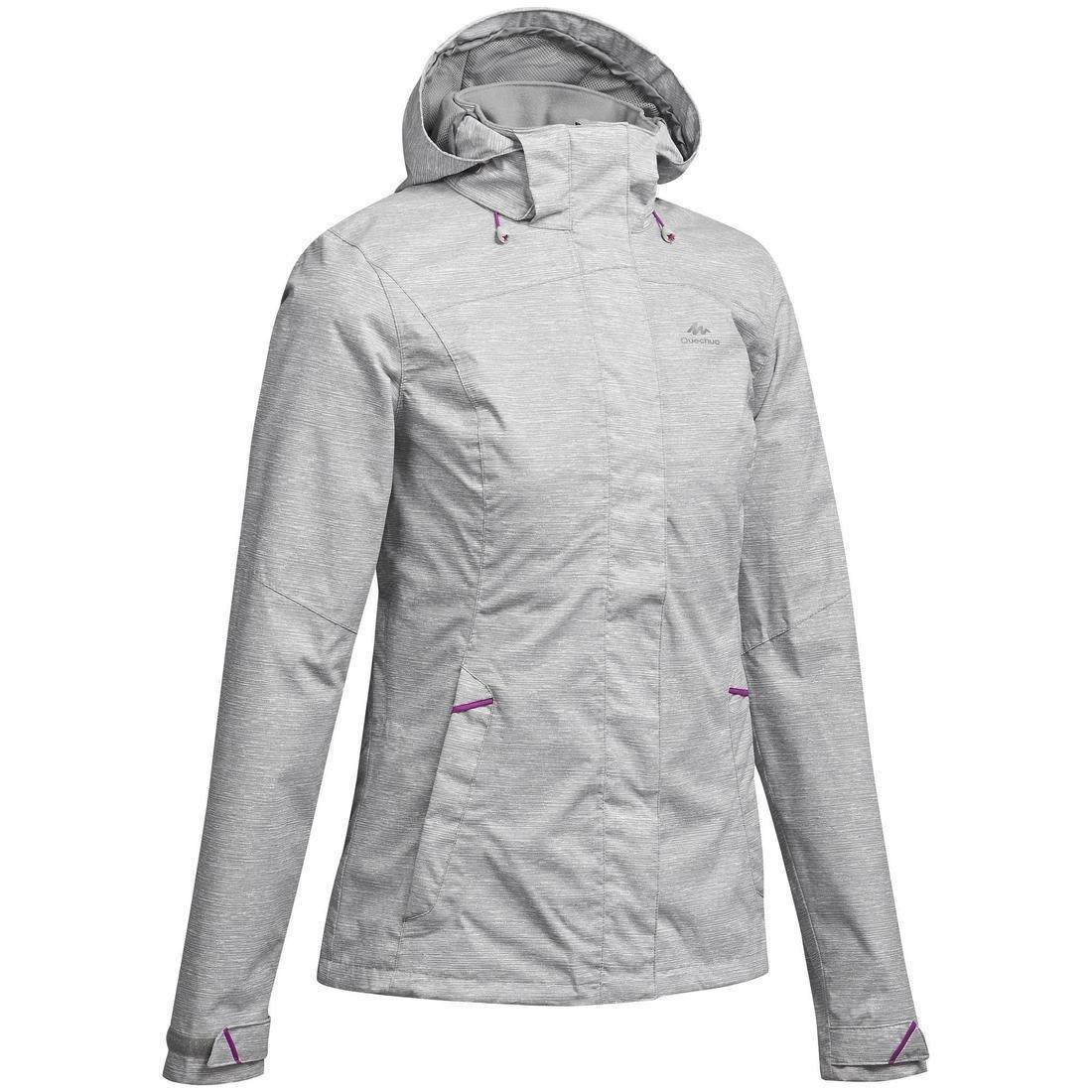 Womens Waterproof Mountain Walking Jacket Mh100, Grey, No Color, large image number 10