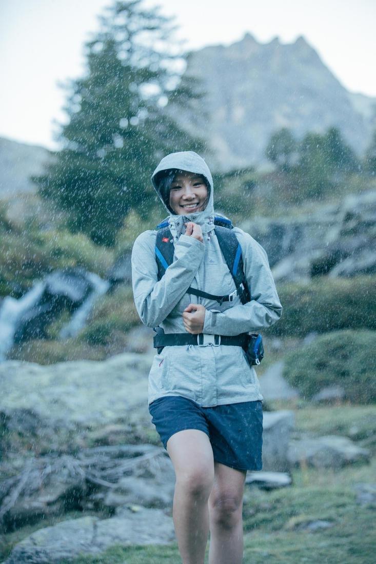 Womens Waterproof Mountain Walking Jacket Mh100, Grey, , large image number 11