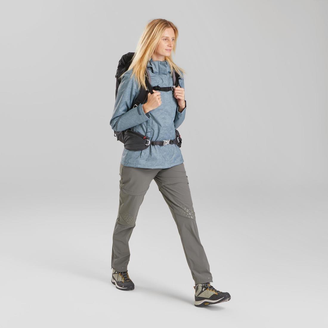 Womens Waterproof Mountain Walking Jacket Mh100, Grey, , large image number 14