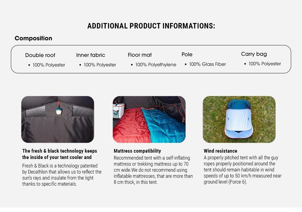 Camping Tent  2 Seconds Fresh And Black 2 Person, White, No Color, large image number 17