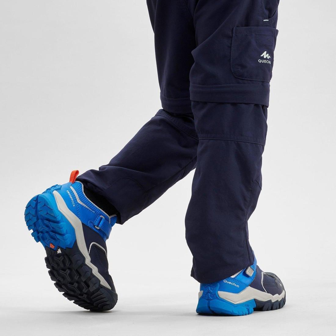Kids Unisex Low Top Mountain Walking Shoes Crossrock, Blue, No Color, large image number 4