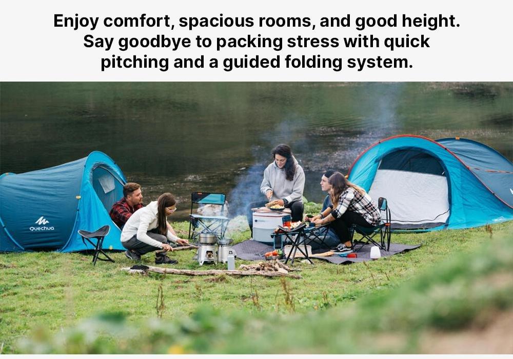2 Seconds Easy Camping Tent, Sleeps 3, Blue, No Color, large image number 19