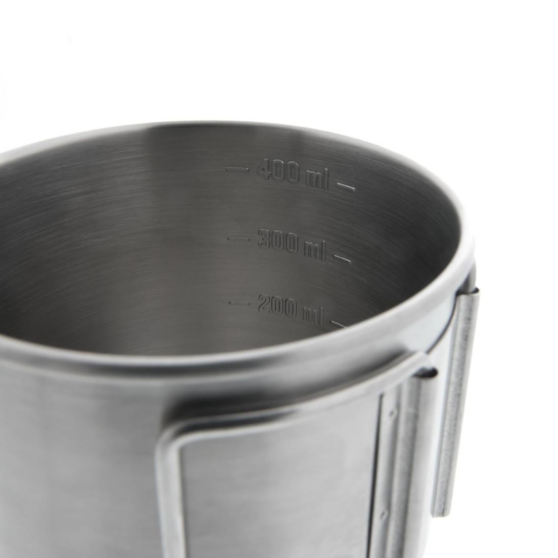 QUECHUA - Stainless Steel Outdoor Mug, Grey