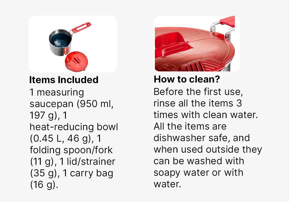 Stainless Steel 1 Person Cooking Set, Grey, No Color, medium