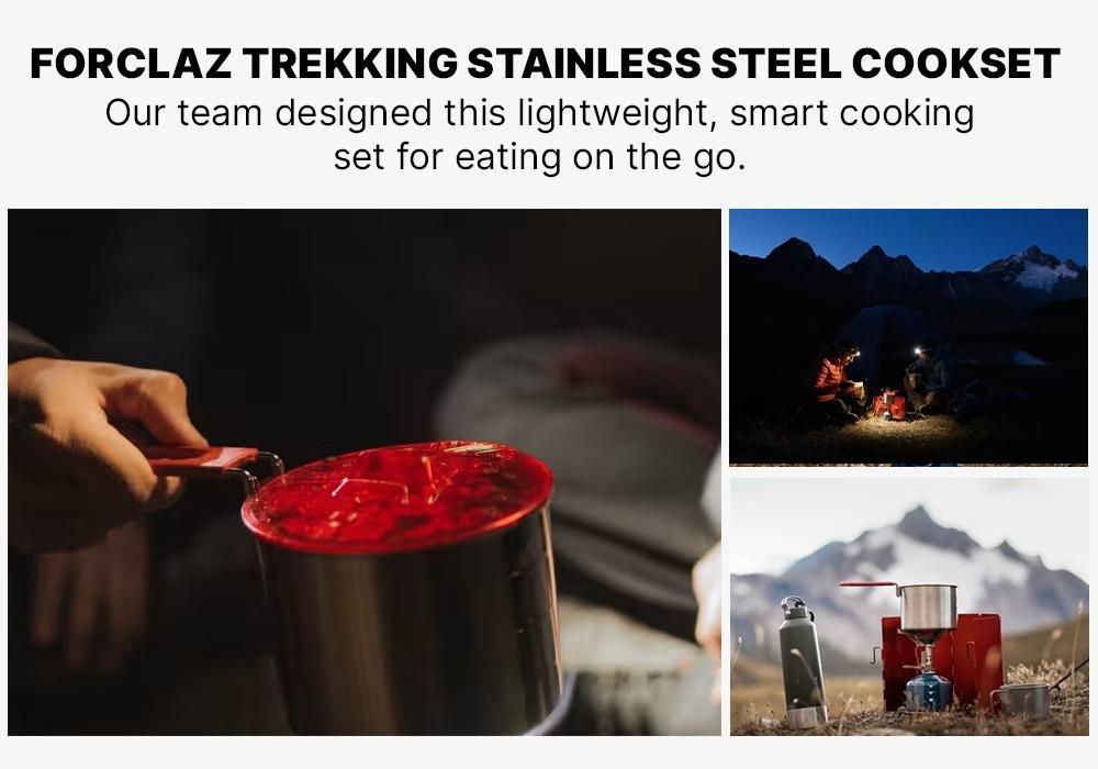 Stainless Steel 1 Person Cooking Set, Grey, No Color, medium