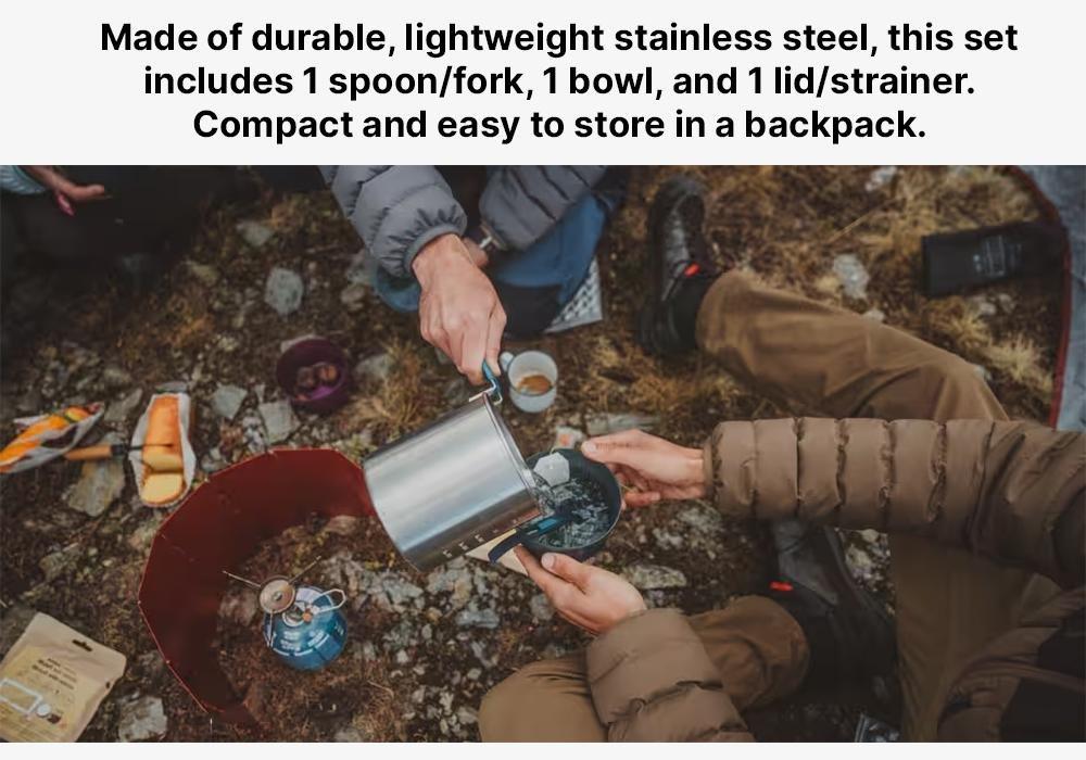 Stainless Steel 1 Person Cooking Set, Grey, No Color, medium