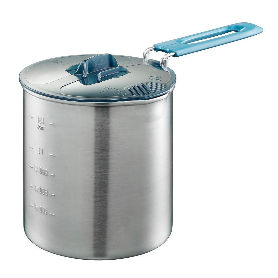 Stainless Steel 2 Person Cooking Set, Grey, No Color, medium