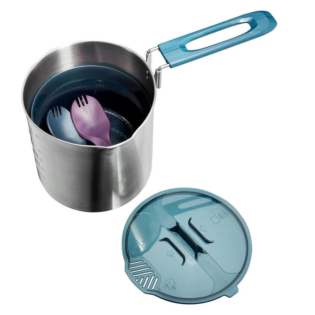 Stainless Steel 2 Person Cooking Set, Grey, No Color, large image number 2