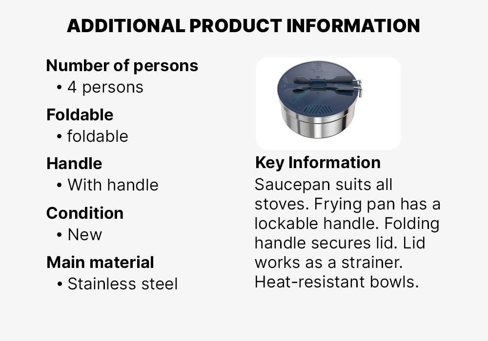 Camping Cooking Set For 2, Grey, No Color, medium