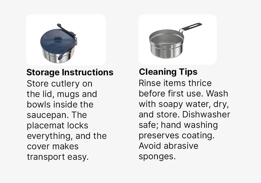 Camping Cooking Set For 2, Grey, No Color, medium