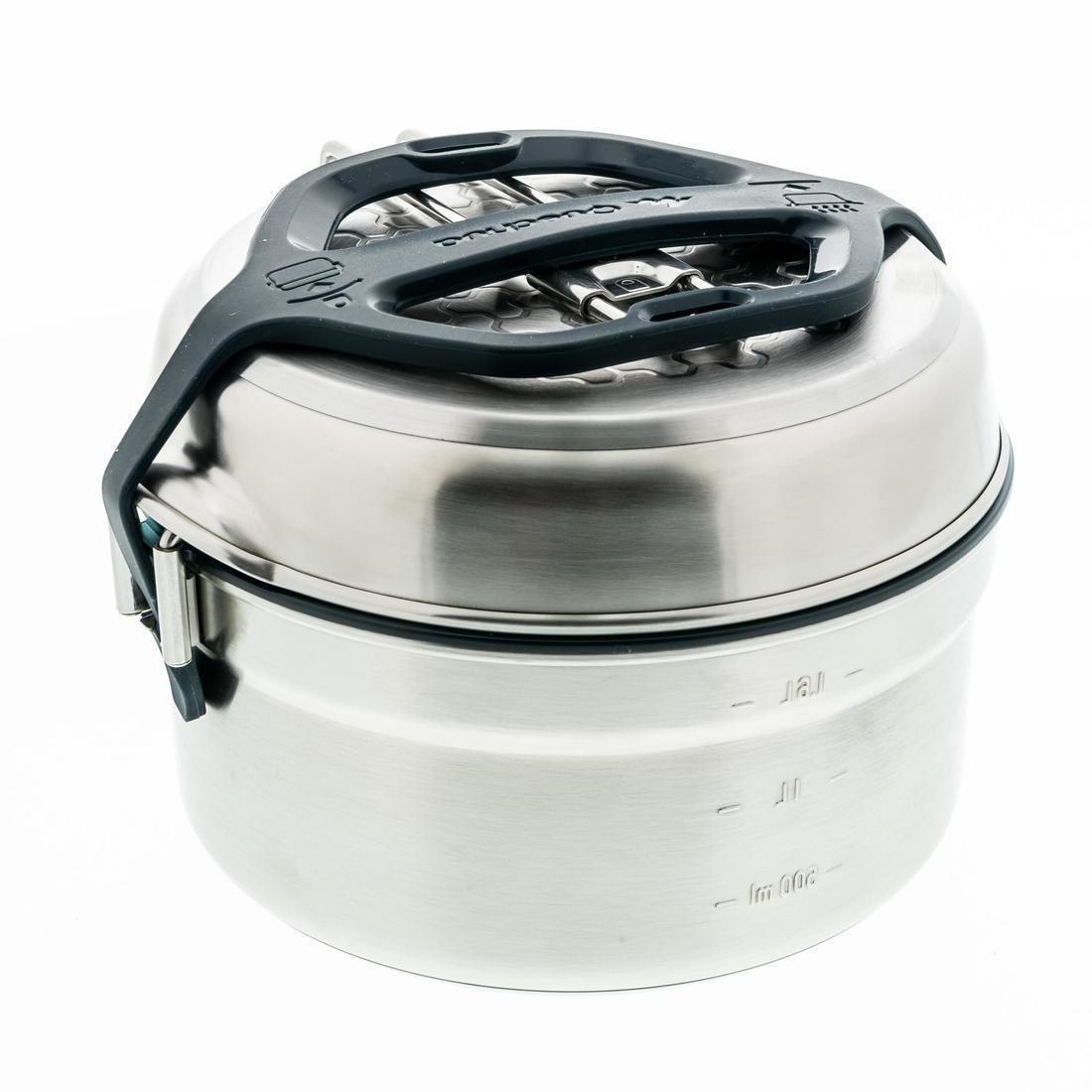 Stainless Steel Camping Cook Set, Grey, No Color, large image number 2