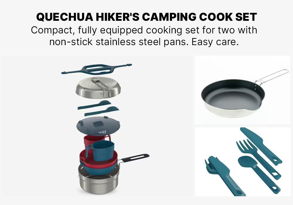 Stainless Steel Camping Cook Set, Grey, No Color, medium