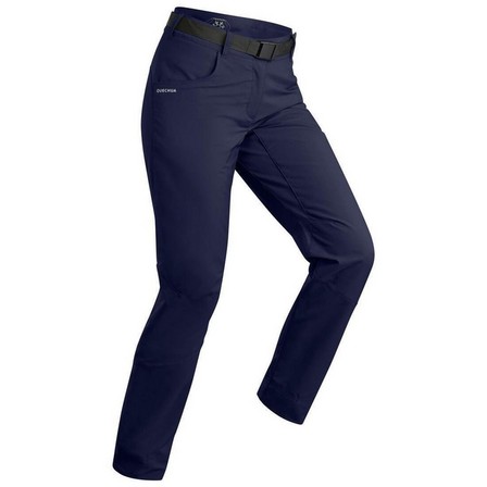 QUECHUA - Womens Water-Repellent Walking Trousers, Navy Blue