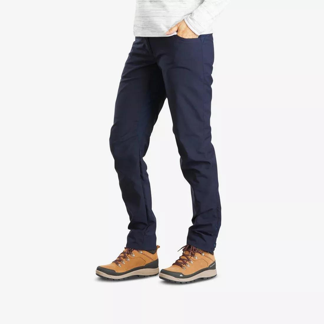 Women's Water-Repellent Walking Trousers, Navy, No Color, medium