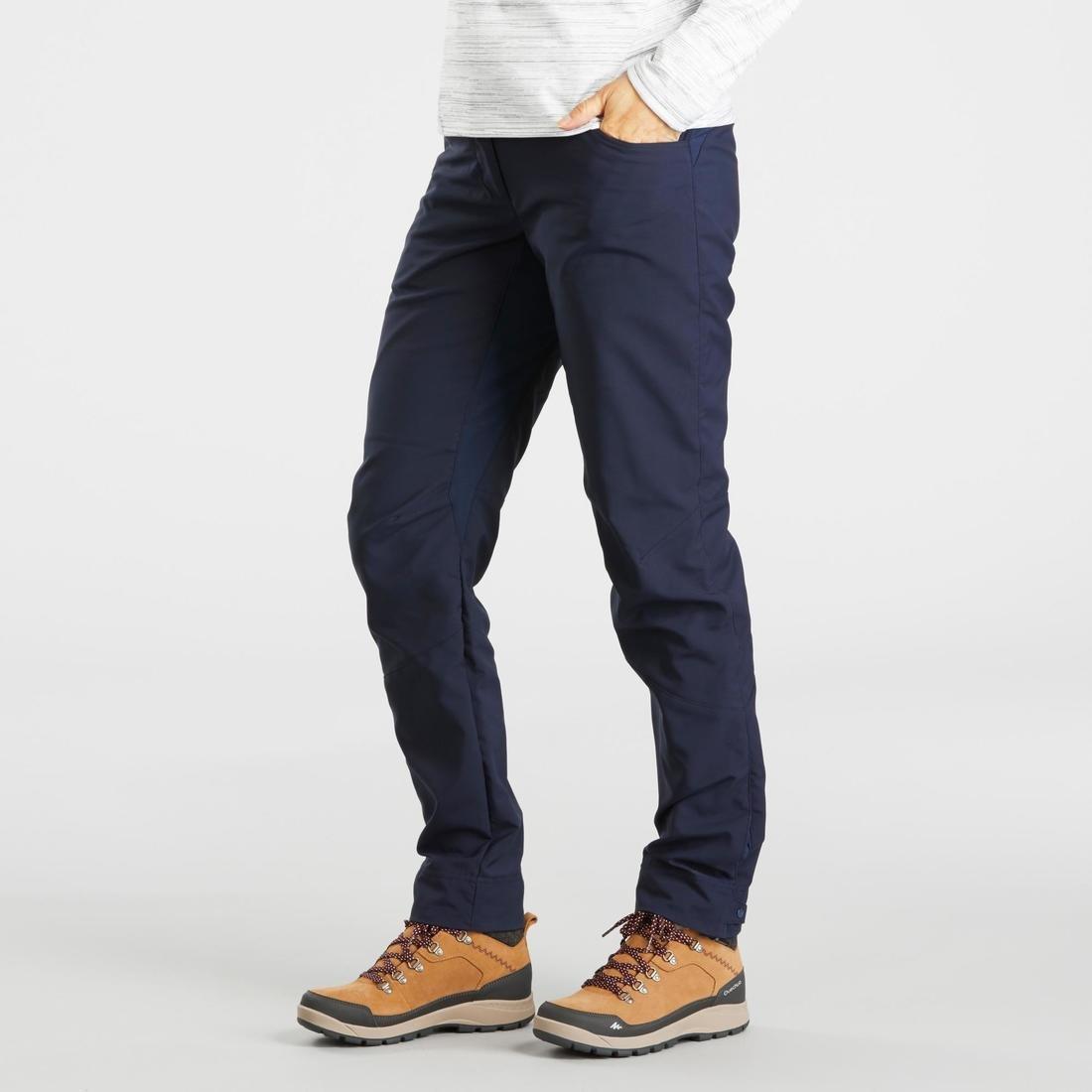 Women's Water-Repellent Walking Trousers, Navy, No Color, large image number 2