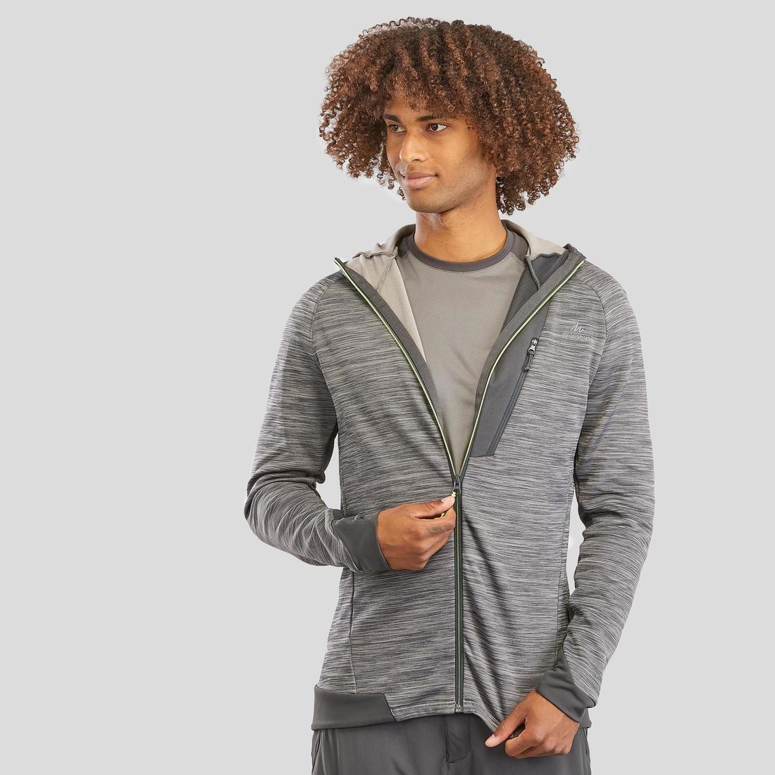 Mens Walking Fleece Jacket, Grey, , large image number 1