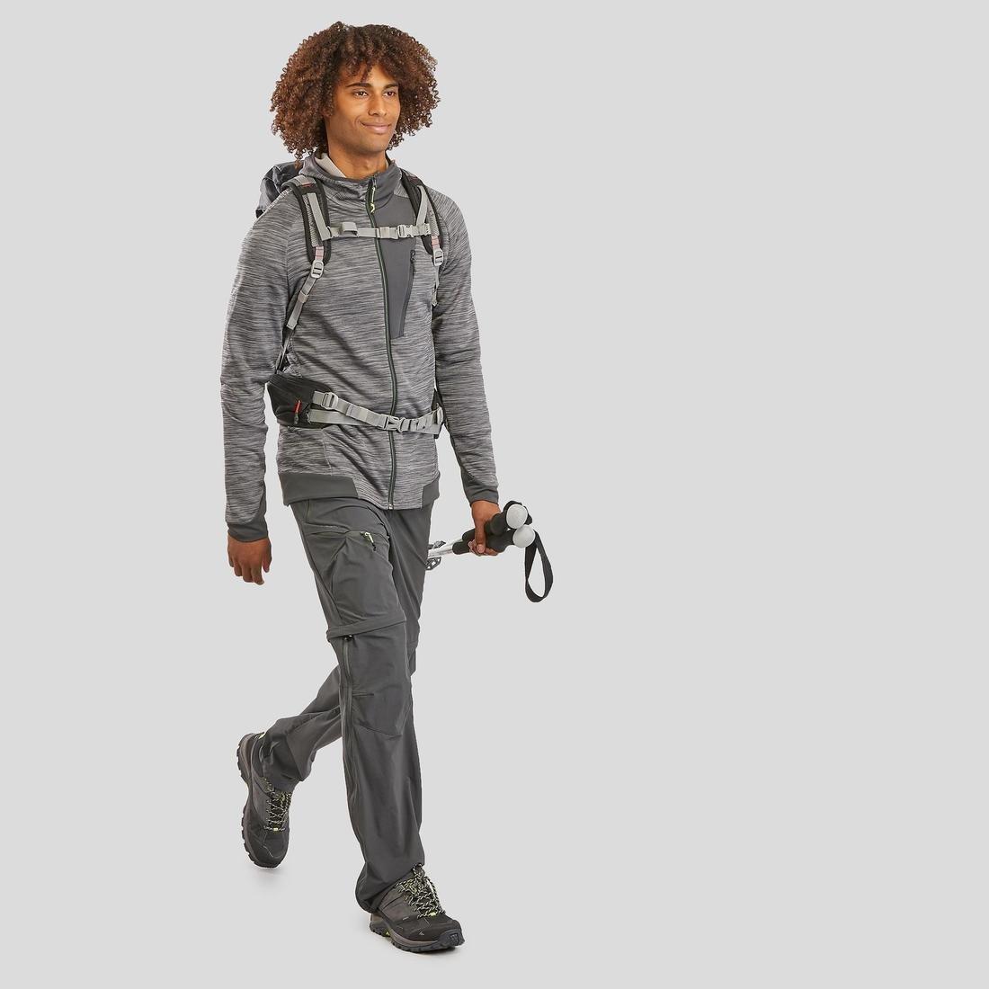 Mens Walking Fleece Jacket, Grey, , large image number 3