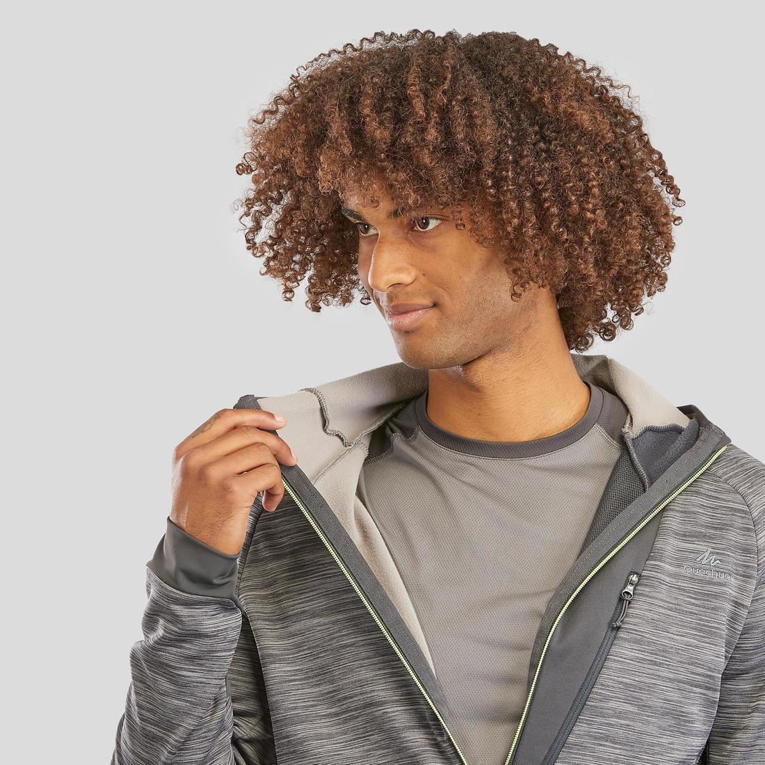 Mens Walking Fleece Jacket, Grey, , large image number 4