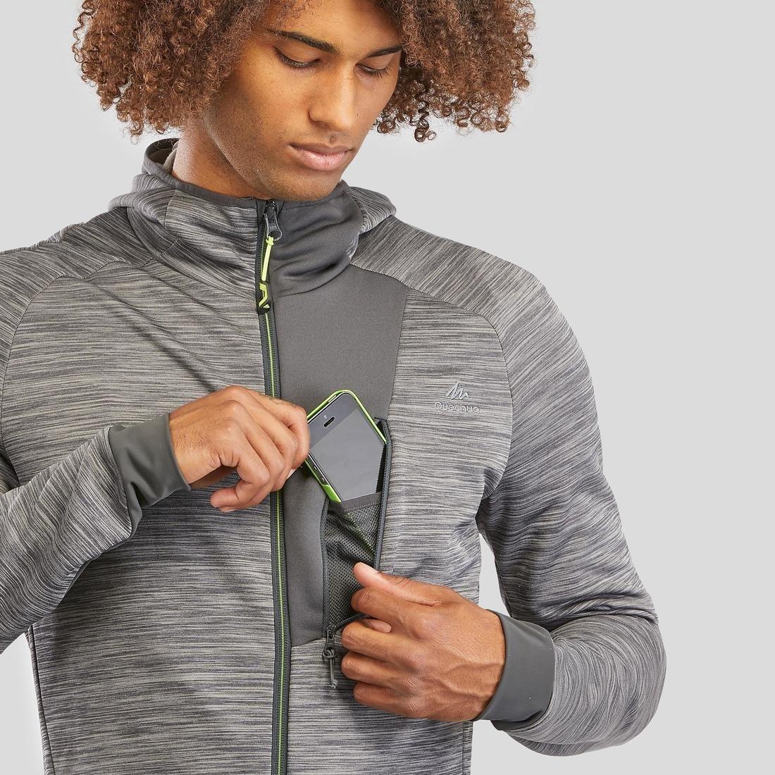 Mens Walking Fleece Jacket, Grey, , large image number 6