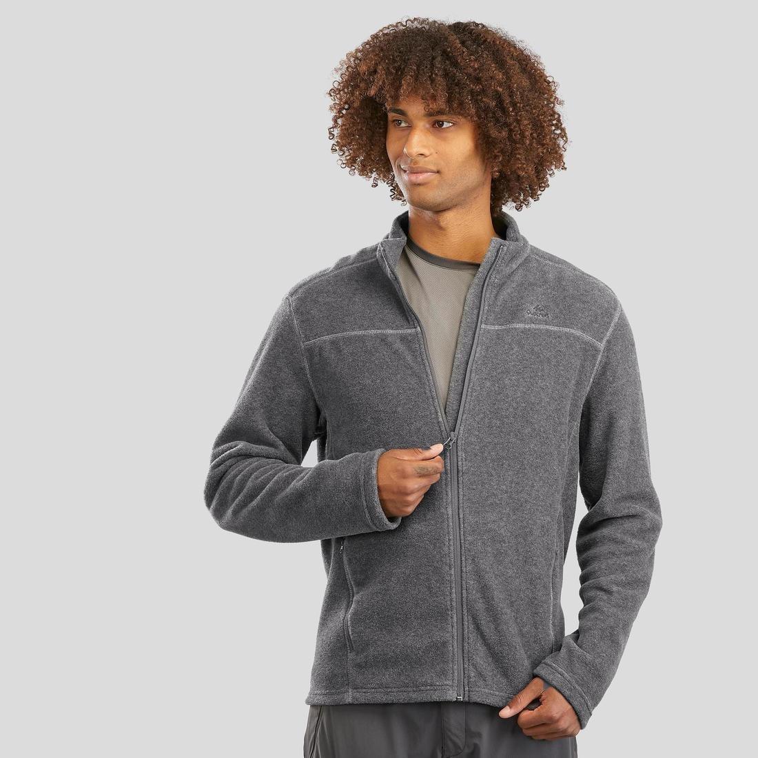 Mens Hiking Fleece Jacket - Mh120, Grey, No Color, medium