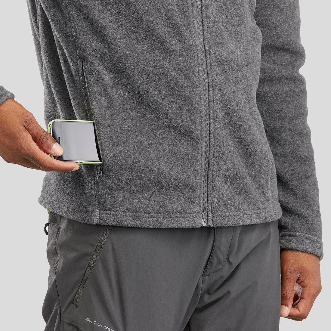 Mens Hiking Fleece Jacket - Mh120, Grey, , large image number 7